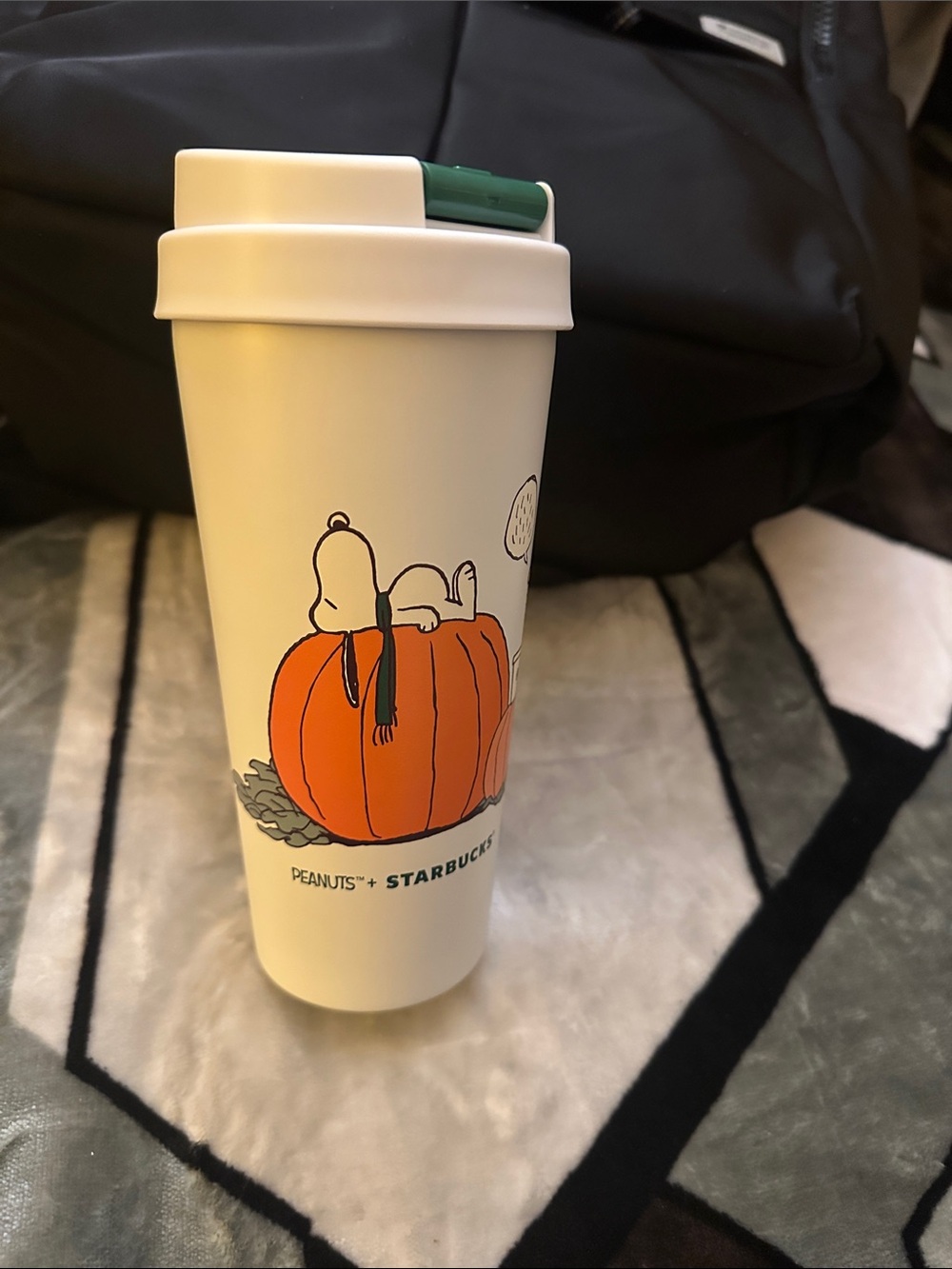Starbucks Peanuts Fall Pumpkin Ceramic Travel Tumbler - limited edition